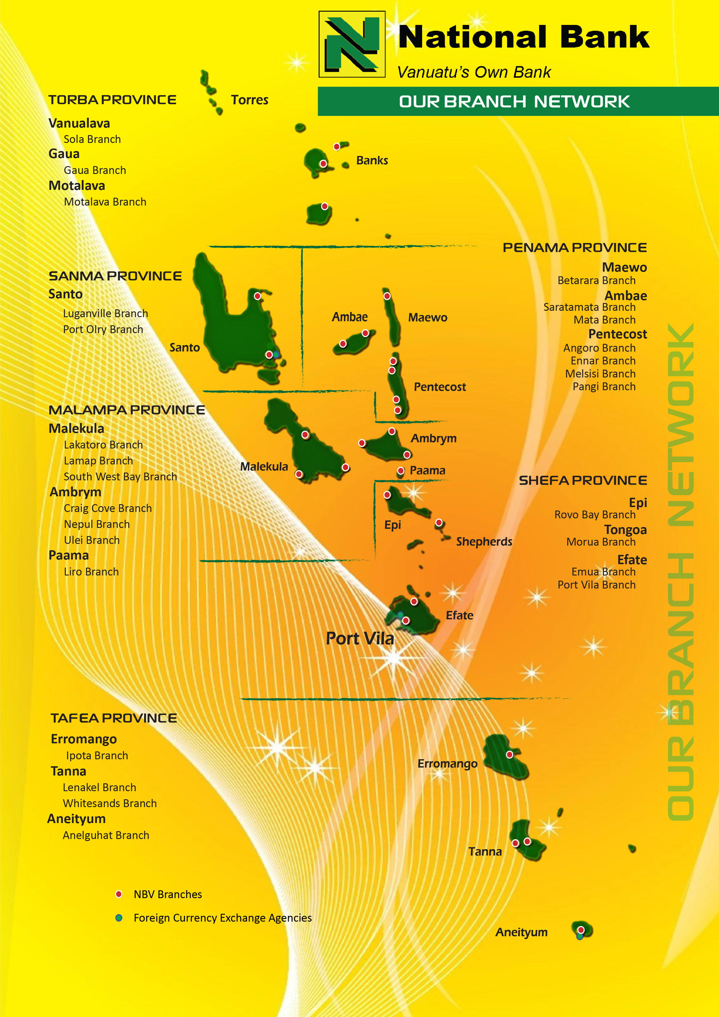 National Bank of Vanuatu Branch Map
